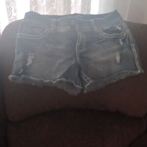 Maurices Blue Distressed Jean Shorts